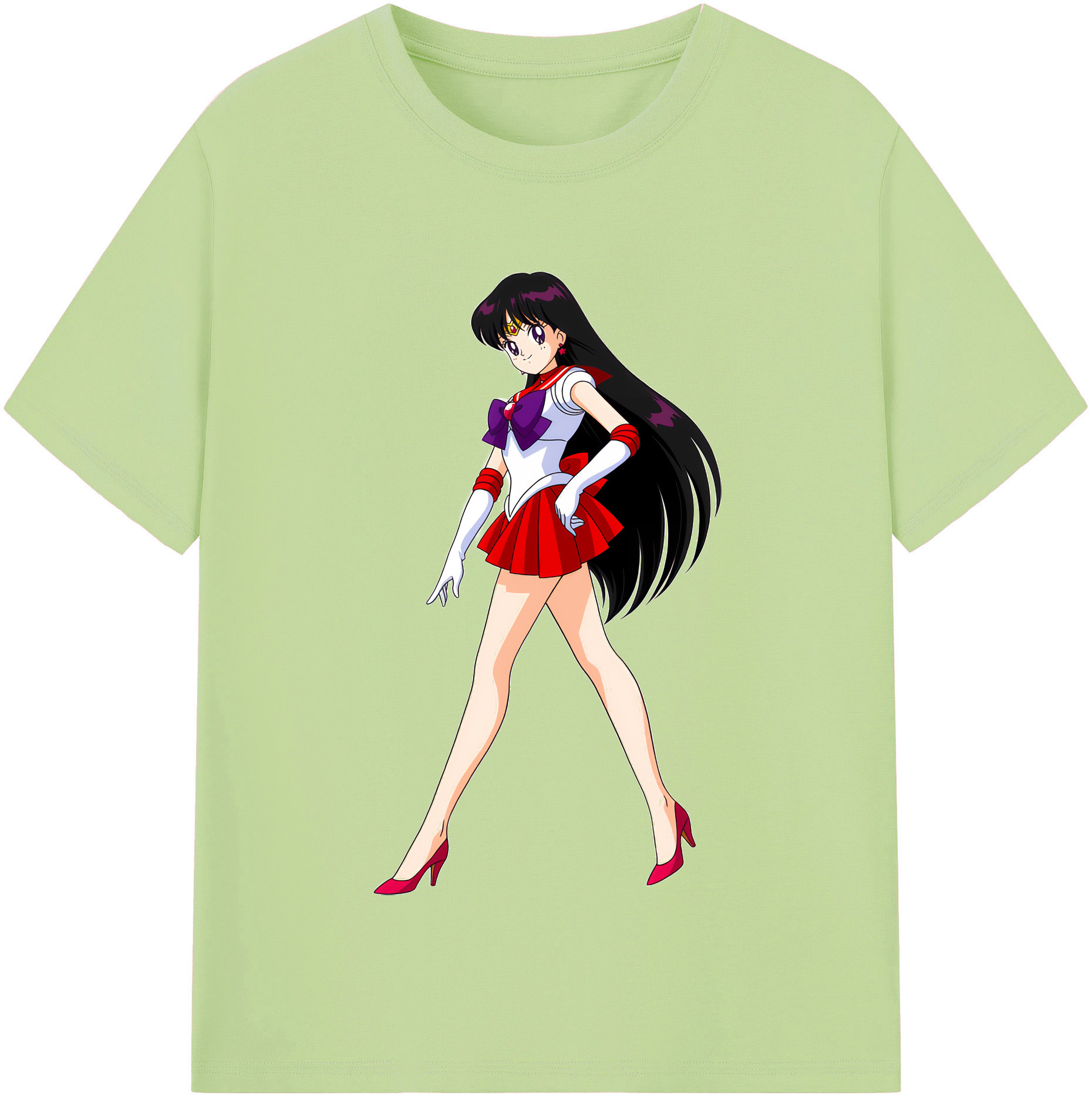 （画像用） 美少女戦士セーラームーン 火野レイ ひの レイ Sailor Moon Hino Rei （セーラーマーズ,Sailor Mars） 綿100％半袖Tシャツ（フロントプリント）